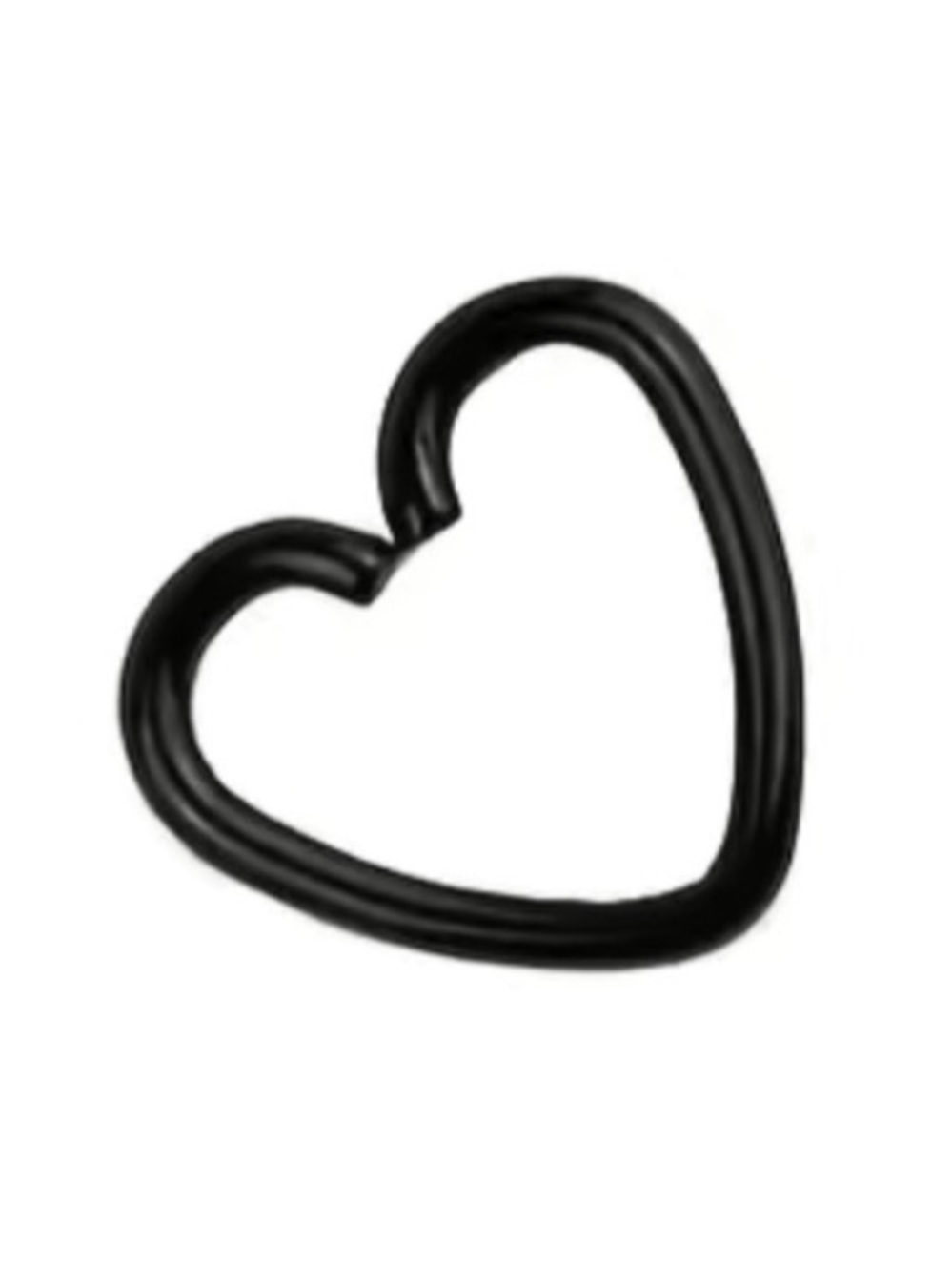 Black Heart Fixed Hoop Earring